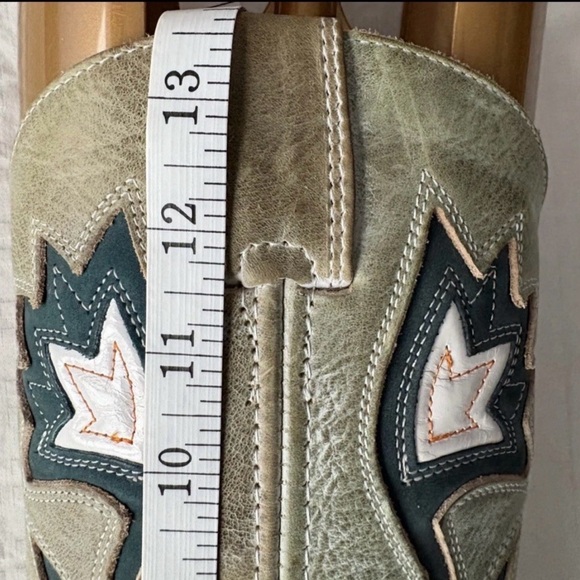 FRYE Campus Sabrina Boots Green Floral Inlay Vintage 7 Women’s - Picture 15 of 16